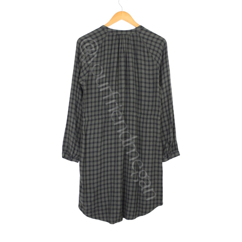 Rails Bella Plaid Tie Waist Shirtdress Olive Iron Check - Picture 5 of 9